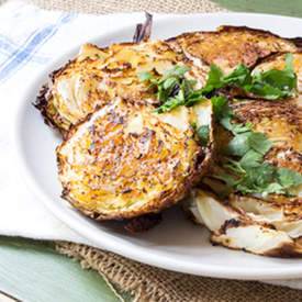 Garlicky Roasted Cabbage Steaks