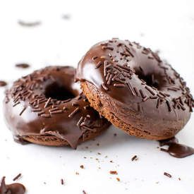 Chocolate Cake Donuts with Nutella Glaze