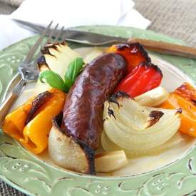 1-Pan Sausage, Onion and Pepper Supper
