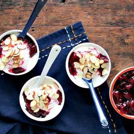 Frozen Yogurt with Cherry Compote