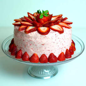 4 Layer Fresh Strawberry Cake