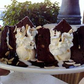 Black and White Chocolate Brownie Sundae