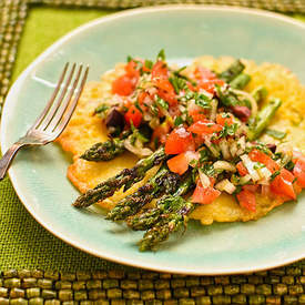 socca pancakes with asparagus