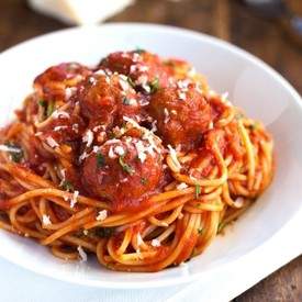 Skinny Spaghetti and Meatballs