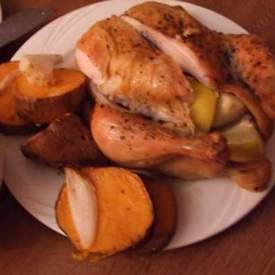 Roast Chicken With Yam Stuffing