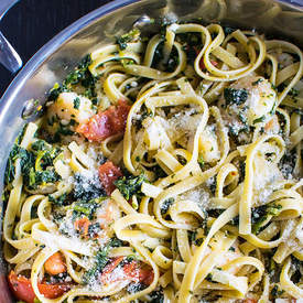 Shrimp, Spinach, and Tomato Pasta