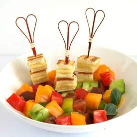 Heirloom Tomato Salad with Grilled Cheese Croutons