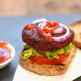 beetroot, chickpea and bean burgers