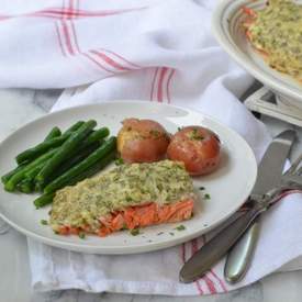 Baked Salmon with Herb Sauce