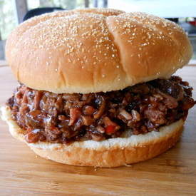 Twice-Smoked Chipped Bison Short Rib Sandwiches