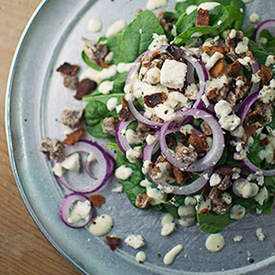 Spinach Salad & Feta Dressing