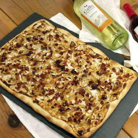 German Bacon and Caramelized Onion Pizza