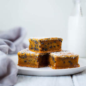 Black Sesame Pumpkin Mochi Cake