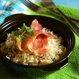 Spinach and Bacon Rice