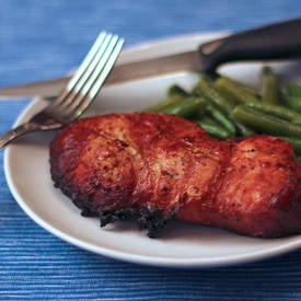 Smoked Honey Whiskey Pork Chops