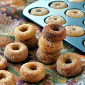 Cinnamon Sugar Mini Pumpkin Donuts