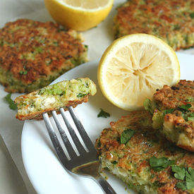 Broccoli and feta fritters