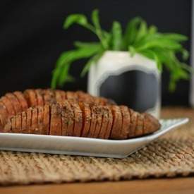 Sage Hasselback Sweet Potatoes