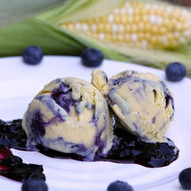 Fresh Blueberry Sweet Corn Ice Cream