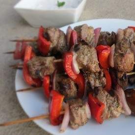 Marinated Lamb Kebab Skewers with Vegetables