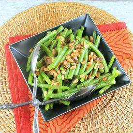Green Beans with Caramelized Shallots and Pine Nuts