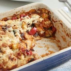 Roasted vegetable enchilada casserole